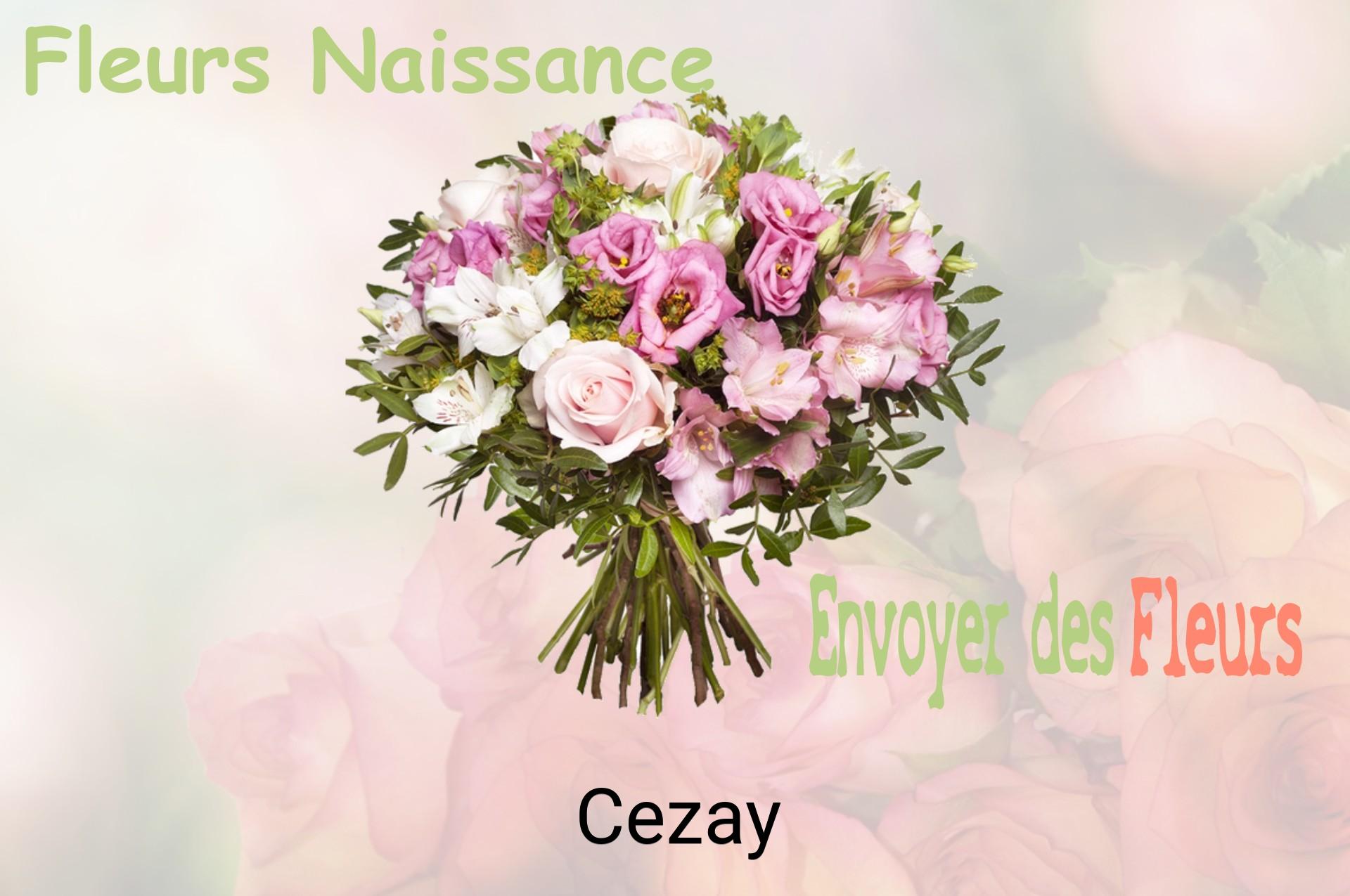 Bouquet de fleurs de naissance livré à Cezay